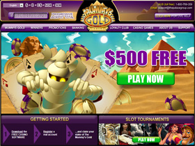 Mummys Gold Casino Screenshot of website