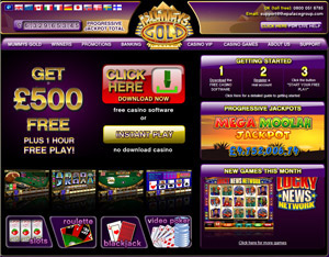 Mummys Gold Home Page Screen Shot.